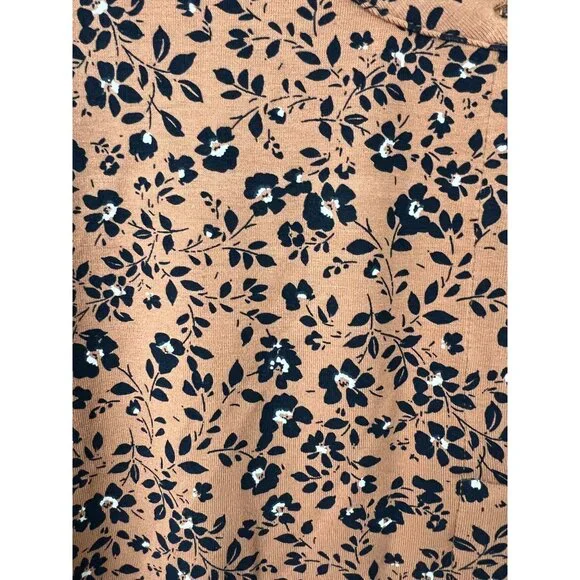 J. Jill Wearever Womens XL Orange Floral Print Top 3/4 Sleeve Knit Tunic Blouse - Picture 11 of 12